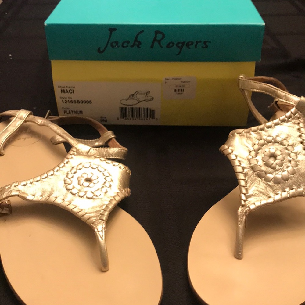 NIB Jack Rogers Maci Platinum Sandals size 9M